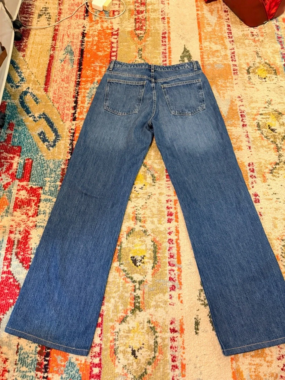 ZARA Women’s Blue Wide-Leg Low Rise Jeans. Size US 4